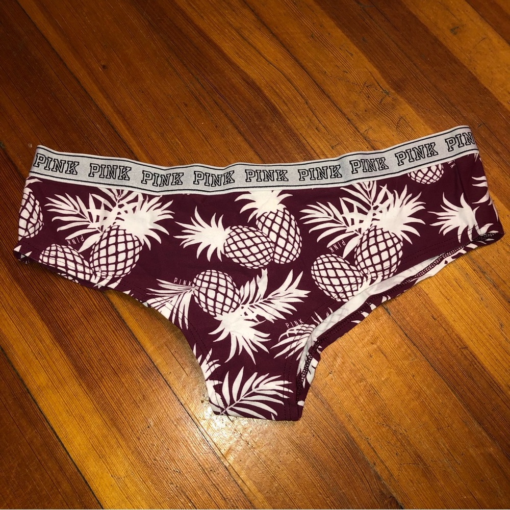 NWT PINK Victoria’s Secret cheeky panties with pineapple design